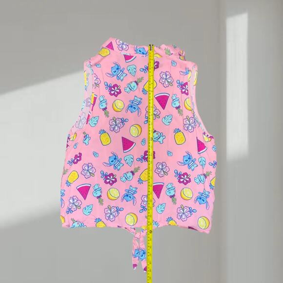 Disney Tank Top – Lilo & Stitch Tropical Button-Front Tie Hem (2XL) - Picture 3 of 6